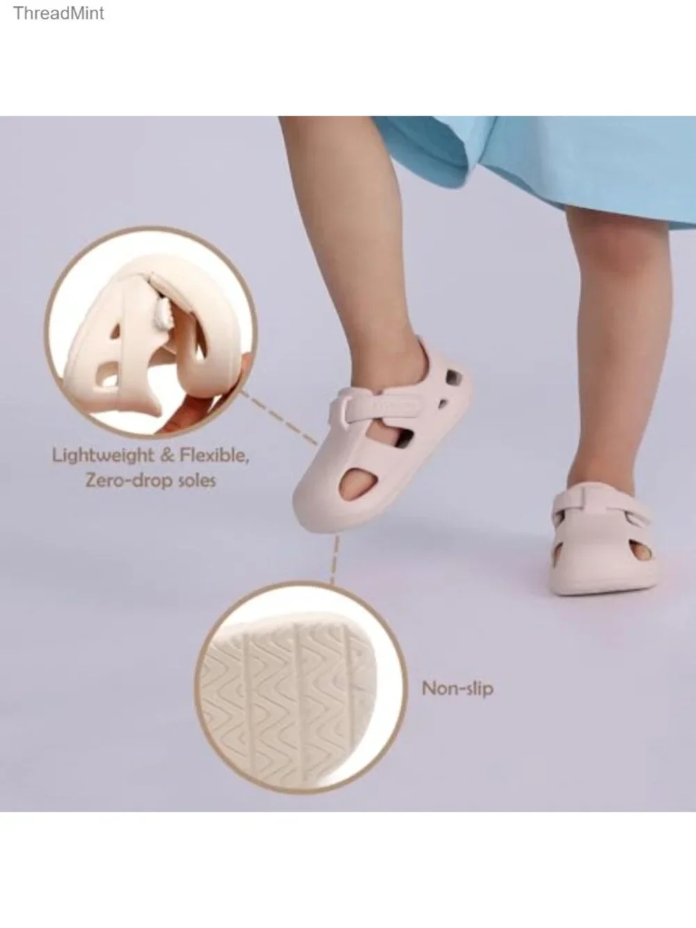 Toddler Water Sandals EVA Quick-Dry Non-Slip Adjustable Boys Girls